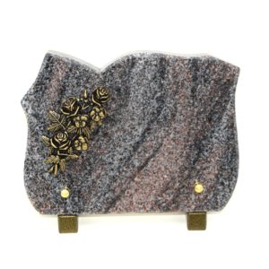 Pompes Funèbres Grosso : Plaque granit tige roses