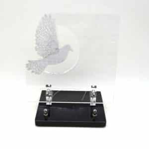 Pompes Funèbres Grosso : Plaque altu carré colombe inox