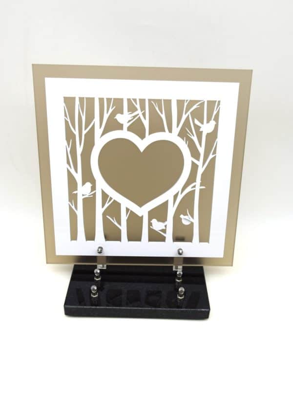 Pompes Funèbres Grosso : Plaque altu satinée blanc coeur