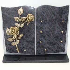Pompes Funèbres Grosso : Plaque granit branche rose