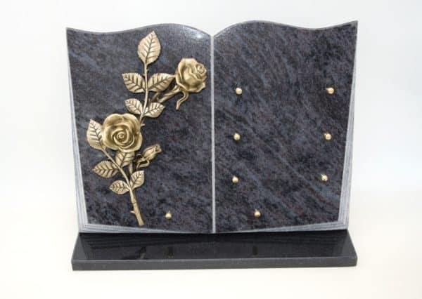 Pompes Funèbres Grosso : Plaque granit branche rose