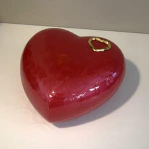 Pompes Funèbres Grosso : Urne alu coeur rouge 23x23x13