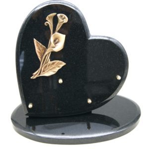 Pompes Funèbres Grosso : Plaque coeur noir arum