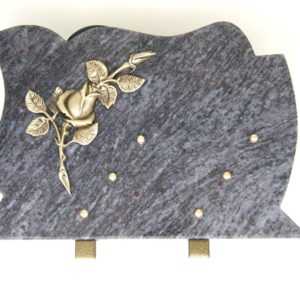 Pompes Funèbres Grosso : Plaque granit MB branche rose