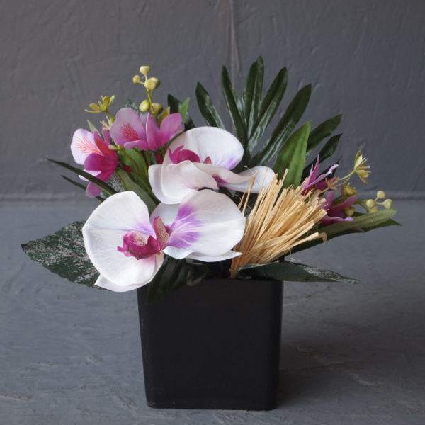 Pompes Funèbres Grosso : Compo cube orchidées violine