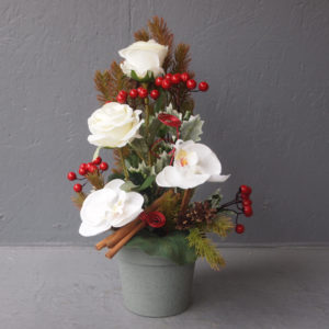 Pompes Funèbres Grosso :Compo noël rouge blanc