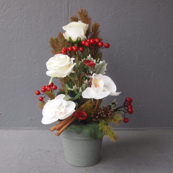 Pompes Funèbres Grosso :Compo noël rouge blanc