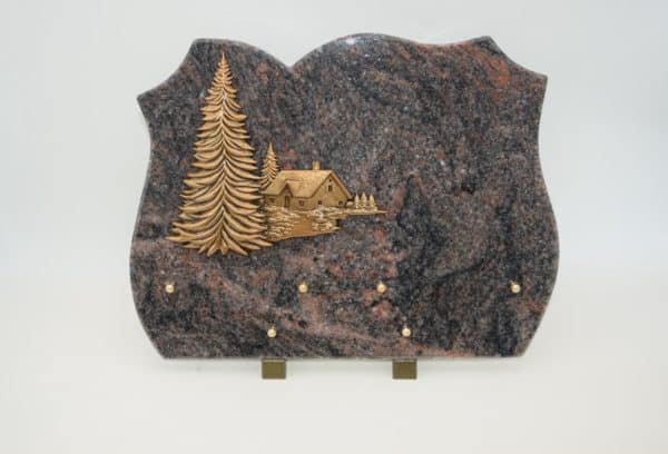 Pompes Funèbres Grosso : Plaque granit sapin