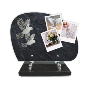Pompes Funèbres Grosso : Plaque altu 25x35 CM imitation ardoise colombe