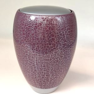 Pompes Funèbres Grosso : Urne craquelée bordeau Ø17x24cm 3.4l