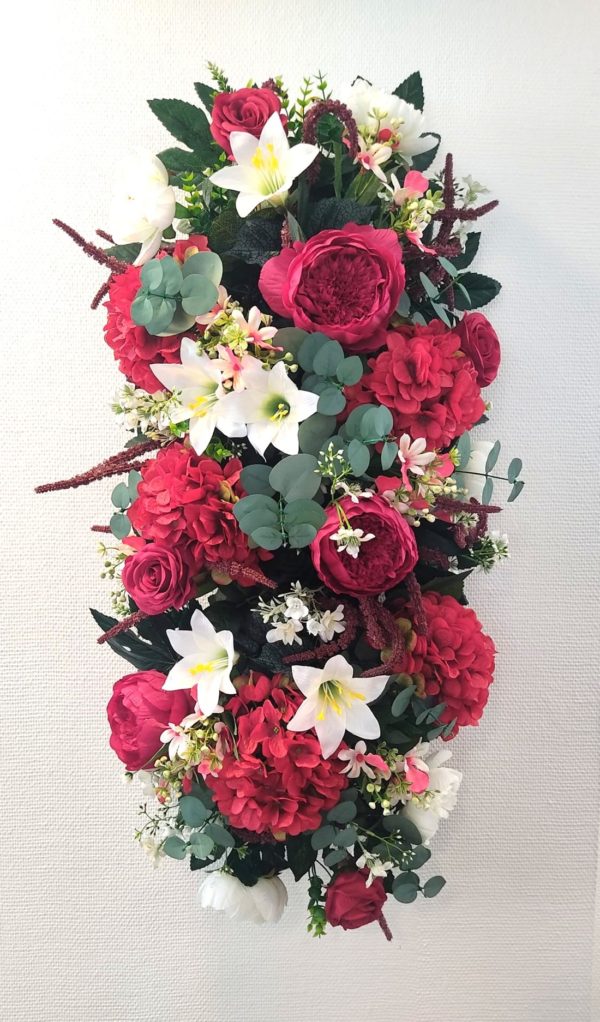 Pompes Funèbres Grosso : Dessus de cercueil Sublime rouge blanc