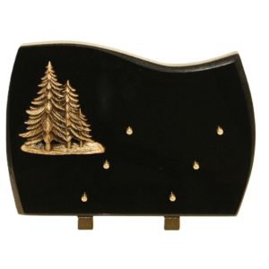 Pompes Funèbres Grosso : Plaque granit Noir sapins