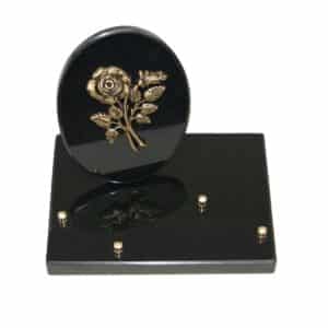 Pompes Funèbres Grosso : Plaque socle médaillon rose