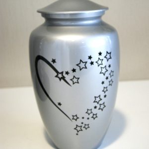 pompes funèbres grosso : Urne alu coeur noir