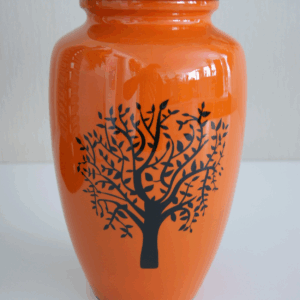 pompes funèbres grosso: Urne alu orange arbre vie noir