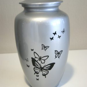 pompes funèbres grosso: Urne alu papillons noirs