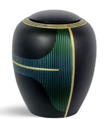 Pompes Funèbres Grosso : Gaia urne résine vert Ø19X24