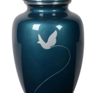 Pompoes Funèbres Grosso : Peace urne alu bleu Ø18x29 4l