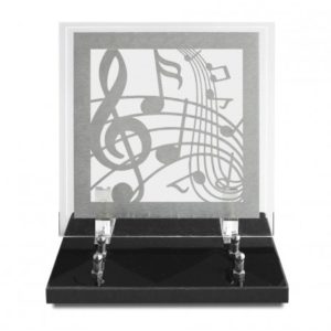 Pompes Funèbres Grosso : Plaque Altu décor inox Musique