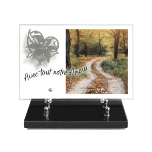 Pompes Funèbres Grosso : Plaque altu chemin cœur inox