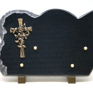 Pompes funèbres Grosso : Plaque craquelée croix noir