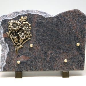 Pompes Funèbres Grosso : Plaque craquelée fleur him