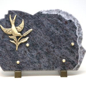 Pompes Funèbres Grosso : Plaque craquelée oiseau blé AR22OIBLMB