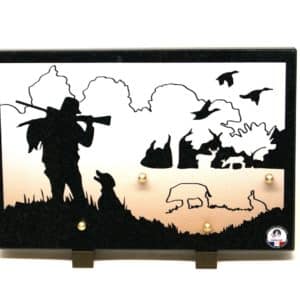 Pompes Funèbres Grosso : Plaque gamme peinte chasse 30X20 cm