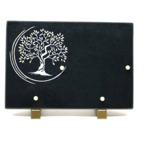 Pompes Funèbres Grosso : Plaque granit abre de vie noir