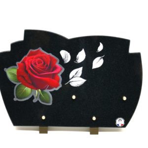 Pompes Funèbres Grosso : Plaque granit alizé rose 35X25 cm