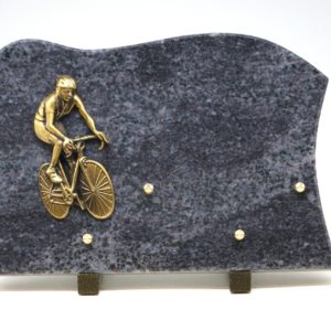Pompes Funèbres Grosso : Plaque granit litho cycliste MB