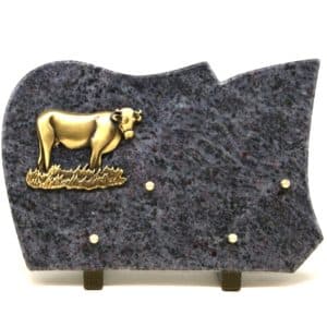 Pompes Funèbres Grosso : Plaque granit litho vache MB