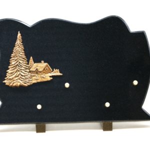 Pompes Funèbres Grosso : Plaque granit maison sapin noir 2