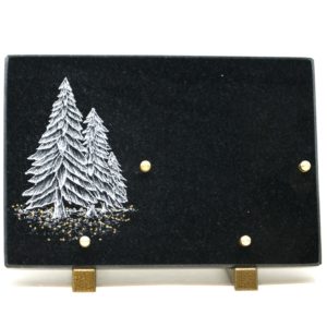 Pompes Funèbres Grosso : Plaque granit sapin noir