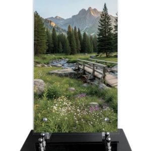 Pompes-Funèbres Grosso : Plaque imprimée 18X30 passerelle montagne