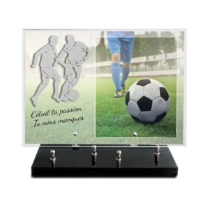 Pompes Funèbres Grosso : Plaque imprimée 25X35 motif inox football