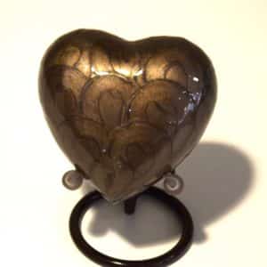Pompes Funèbres Grosso : Reliquaire coeur marron aluminium