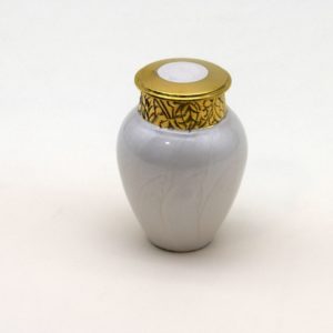 Pompes funèbres Grosso : Reliquaire laiton aluminium blanc lisse