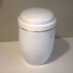 Pompes Funèbres Grosso : Urne alu blanche Ø16 x H25