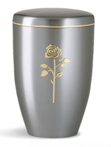 Pompes Funèbres Grosso : Urne alu grise rose or