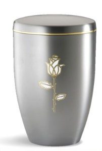 Pompes Funèbres Grosso Urne alu grise rose or Ø18xH25: