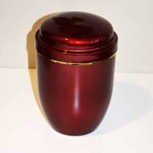 Pompes Funèbres Grosso : Urne alu rouge Ø16 x H25