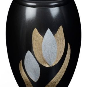 Pompes Funèbres Grosso : Urne laiton noir tulipe Ø17xH25