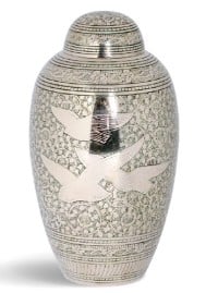 Pompes Funèbres Grosso :Urne laiton oiseau Ø15xH29 4l