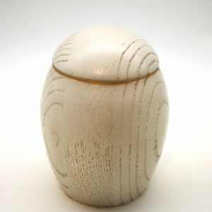 Pompes Funèbres Grosso : Urne reliquaire bois Blanc Ø9X12 cm