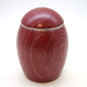 Pompes Funèbres Grosso : Urne reliquaire bois Rouge Ø9X12 cm
