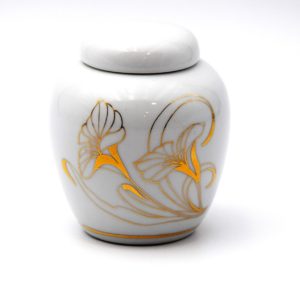 Pompes Funèbres Grosso : Urne reliquaire porcelaine blanc