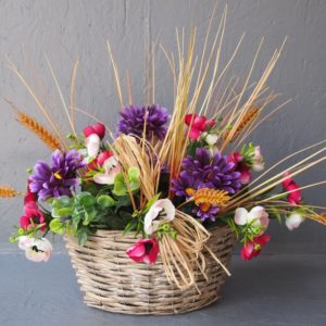 Pompes Funèbres Grosso :Panier champêtre N26 Violine